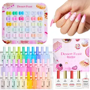 Beetles Summer HEMA-Free Gel Polish Manicure Set - 10ml Large Volume  Dessert Feast Colleciton,  Pastel Colors Polish with Base Top Coat Swatch Card Uv LED Lamp Gel Gifts for Women mothersdaygift Spring Nail Taste of Spring Summer Nail Vacation Nail