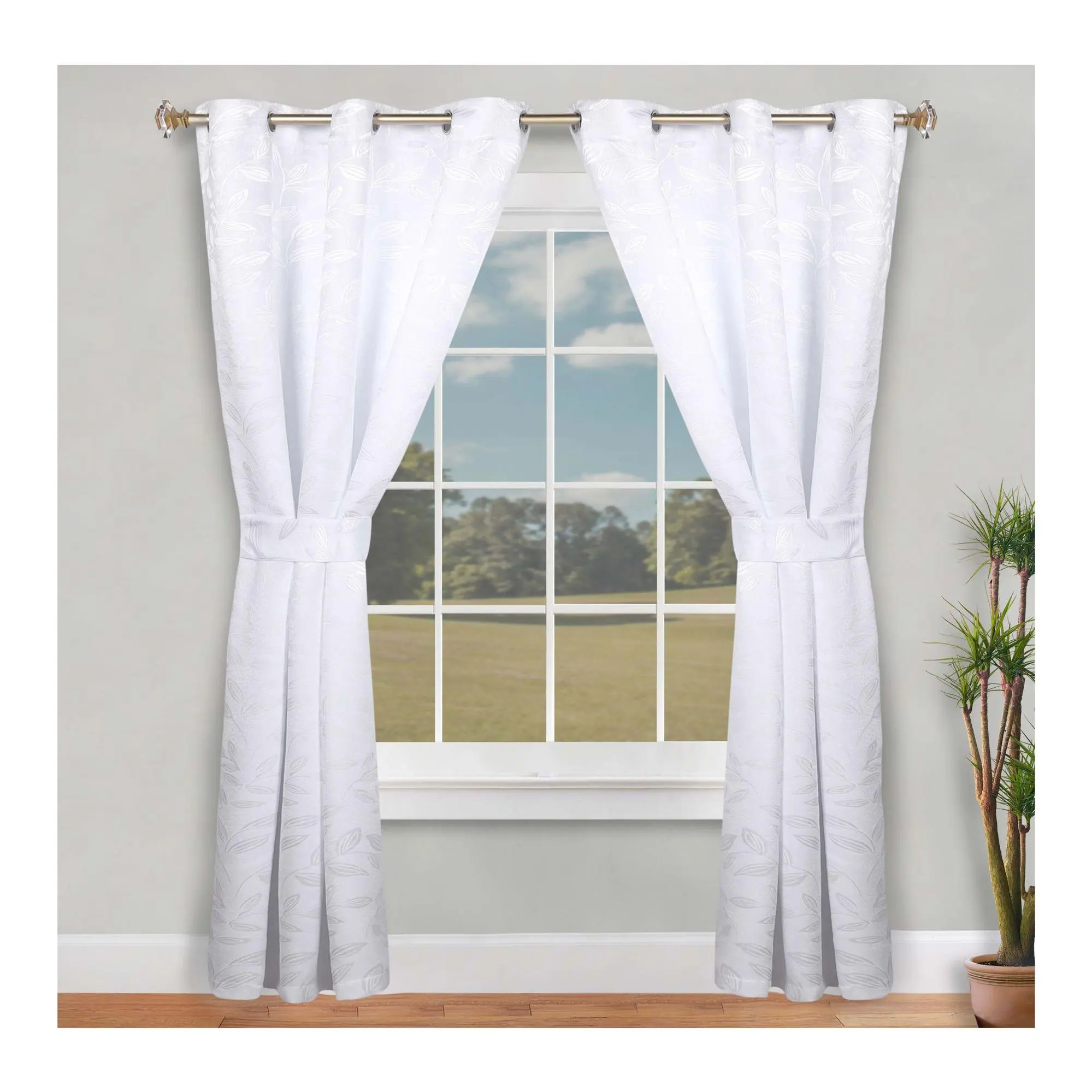 Superior Leaves Room Darkening Curtains Set, 46x96 Superior Leaves Room Darkening Curtains Set, 46x96