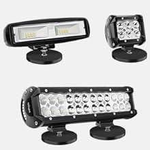 Nilight 2PCS Magnetic Base LED Light Bar Mounting Brackets, Powerful Sucker Holder for Bottom-Mounted Offroad Work Auxiliary Lamps Mounts on Hood A-Pillar