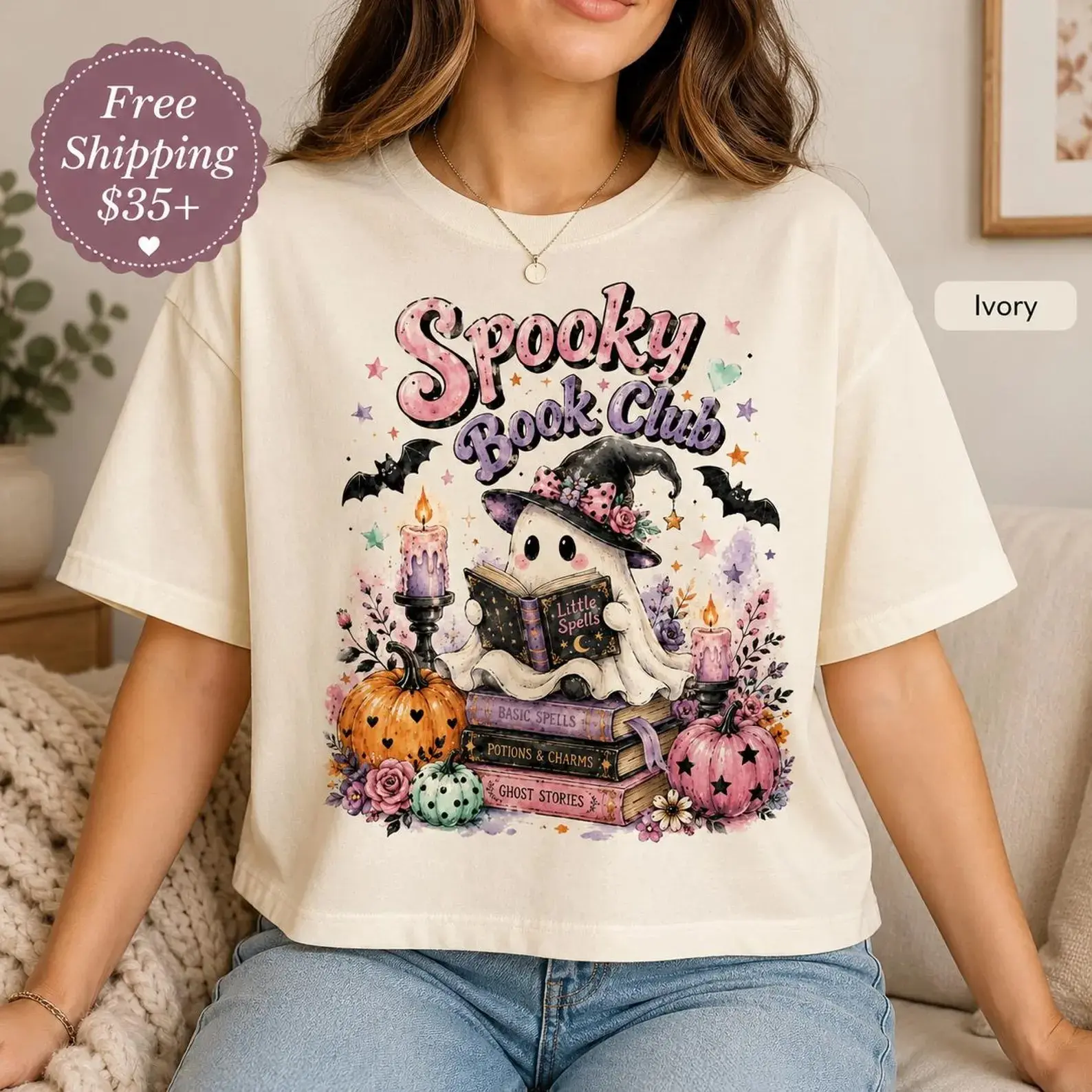 Spooky Book Club Shirt, Halloween Book Lover T-Shirt, Ghost Reading Graphic Tee, Witchy Reader Shirt, Cute Pumpkin Bookish Gift, Cozy Fall Library Tee, Booktok Reader Halloween Shirt, Librarian Gift, Gothic Book Club Unisex Tee