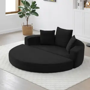 Convertible Sofa Couch Bed, Multi-functional, Circular Bed, Adjustable Futon Sofa, No Assembly Compressed Corduroy Floor Lounge Sofa for Apartment Office Bedroom Living Room summervibes