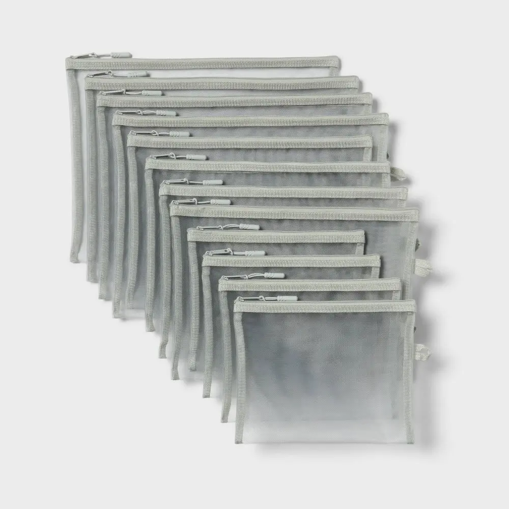 Bulk Multipack of Mesh Pouches Gray - up&up