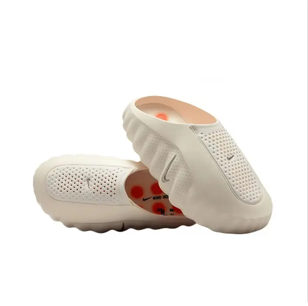 Unisex Off White Color Block Thick Sole Massage Mule Slides Brand New Unopened Packaging Sweat Proof Breathable Shock Absorb Orange Dot Outsole Urban Daily Shower Outdoor Footwear