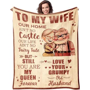 Wife Blanket Gifts for Wife on Mothers Day to My Wife Soft Throw Blanket Christmas Birthday Present for Wife from Husband Romantic Gifts for Her b1217