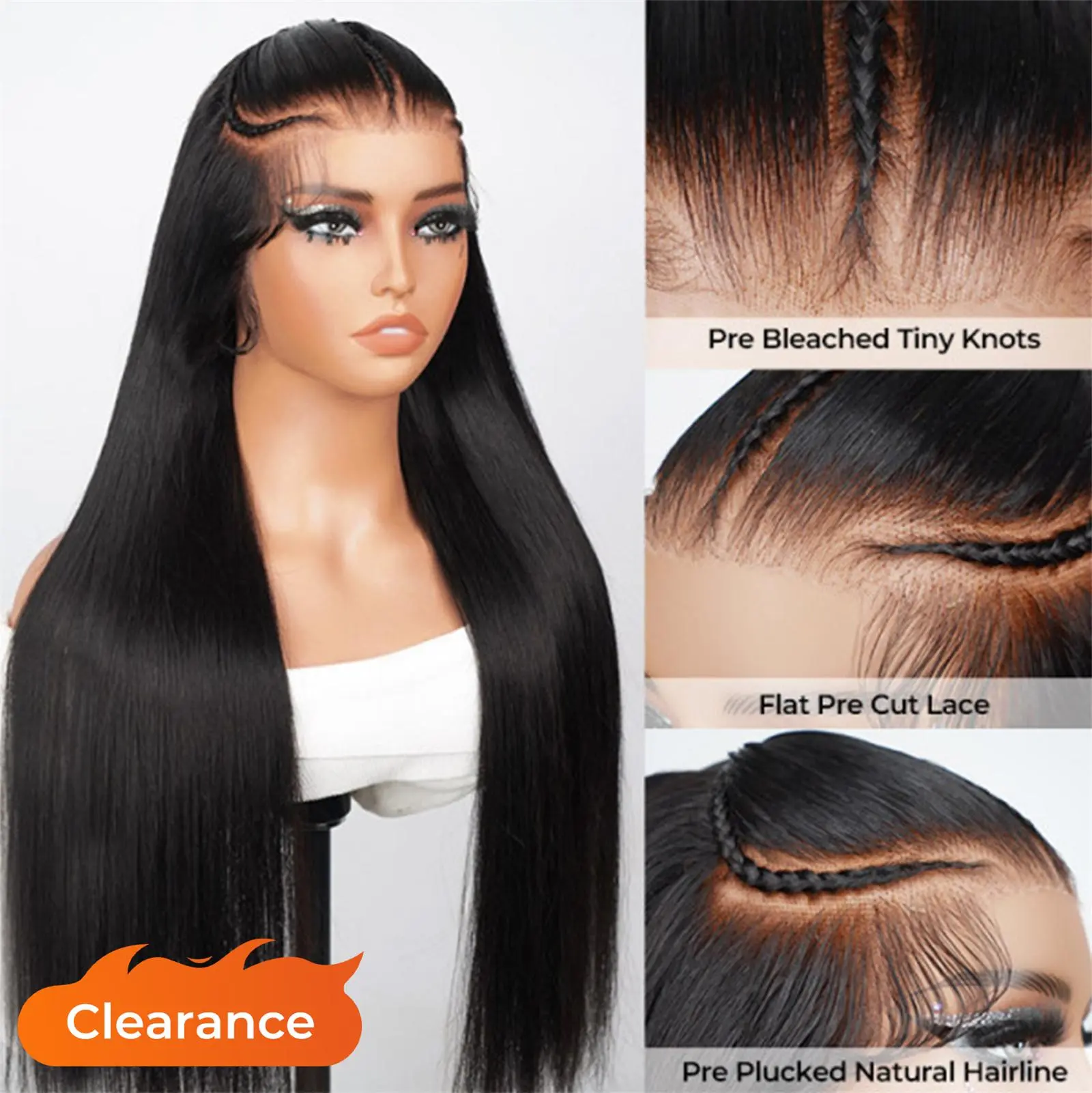 [Clearance Sale] Wiggins Hair 26 Inch Glueless Straight Pre Braided Stylist Wig 6*8 Lace Closure Wigs Human Hair Pre Cut Ready To Go Beginner Friendly