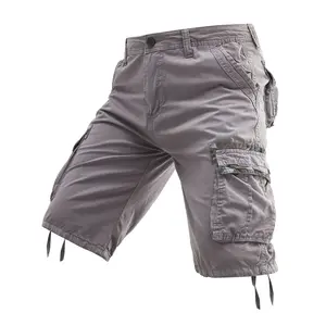 Men's Navy Blue Cotton Cargo Shorts with Side Pockets-Casual Summer Outdoor and Work Clothes, Adjustable Drawstring, Multi-Compartment, Durable Street Style Design, Street Style Clothing|   Practical Wear|   Adjustable Comfort