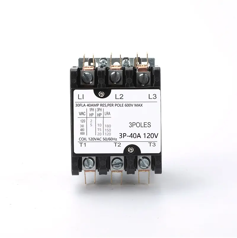 CINACE 3P 40A 120VAC Coil AC contactor 3P 40A 120V 50/60Hz AC Motor Contactor Replacement for Air Conditioner Compressor Condenser Unit Contactors