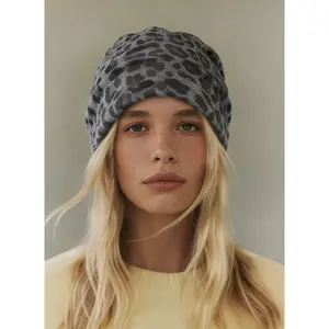 FDR Leopard Print Knit Beanie - Slouchy Winter Hat with Ear Protection, Slimming & Versatile Cold Weather Unisex Cap for Women & Men #winterhat #beanie #LeopardPrint Womenswear Men Hoodie