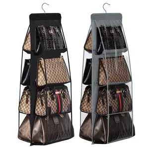 2pcs/set Double-side Hanging Bag Storage Bag-Space-saving Foldable Hanging Rack, uitable for Multiple Wallets, Pouch Holder, Easy Hanging Storage Solution