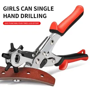 1 Precision Belt Punching Pliers, Multi-Function Eyelets Tool Kit, Hand Tools, 2.0-4.5mm Manual Punch, Ideal Gift Choice, Suitable for Leather, Belts, Watch Bands, Handbag Straps, and Other Heavy-Duty Rotary Punching Applications