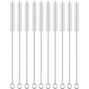 Straw Cleaner Brush Extend 12 inch, Extra Wide 12mm diam Pipe Cleaners, Extra Long Straw Brush for Sippy Cup, Water Bottle and Tubes, Drinking Straw Cleaning Brush Set 10 Pack