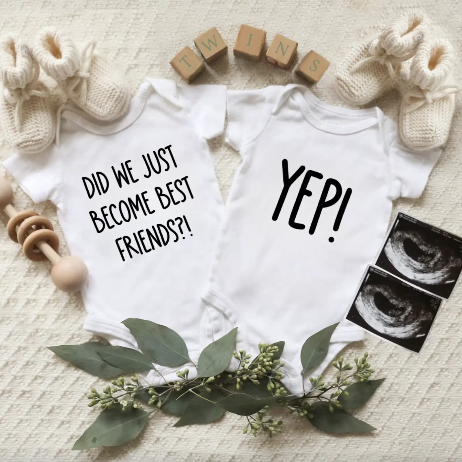 Funny Twin Onesie Set - Did We Just Become Best Friends - Gender Neutral Twin Baby Gift - Cute Best Friend Twin Bodysuit