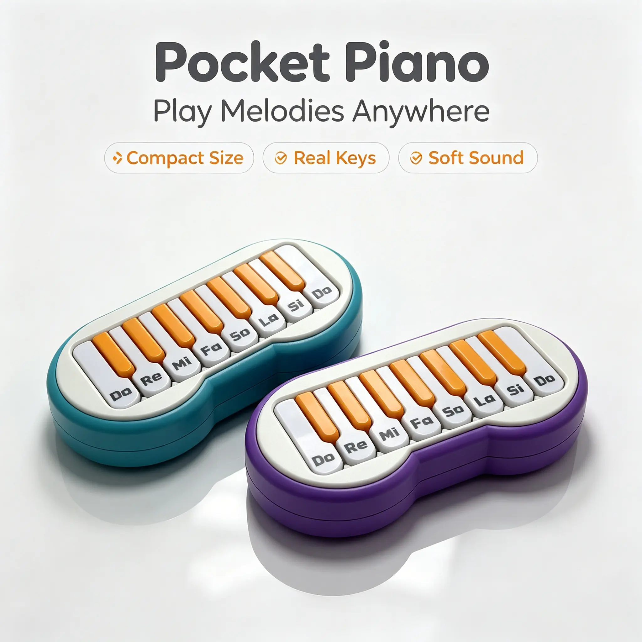 Mini Piano Fidget Toy 8 Keys Portable Music Sensory Toy For Kids Educational Stress Relief Toy Pocket Size Musical Keyboard Toy