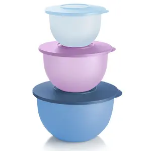 Tupperware Impressions Classic Bowl Set for Food Storage Stackable Bowls with Lids in Vibrant Colors 5½-cup 10-cup 18-cup PP Material Dishwasher Safe