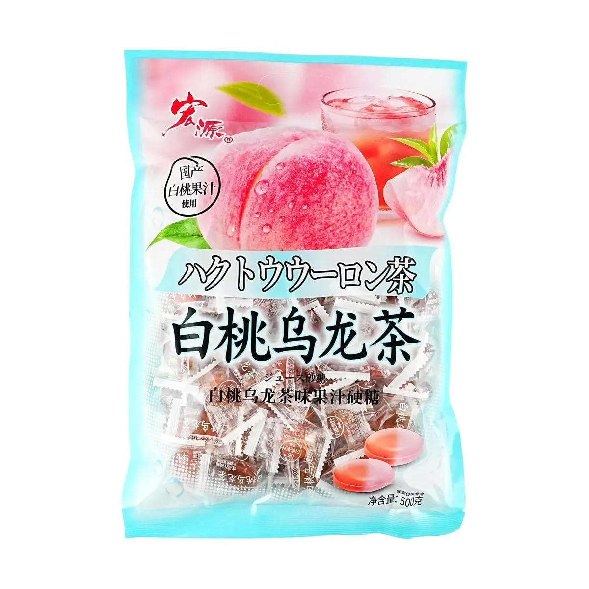HONGYUAN White Peach Oolong Tea Flavor Hard Candy 500g - Delicious Fruit Candy for Sweet Treats HONGYUAN White Peach Oolong Tea Flavor Hard Candy 500g - Delicious Fruit Candy for Sweet Treats