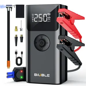 BIUBLE QS003 Car Jump Starter 8000mah with Air Compressor 150PSI Tire Inflator 12V Battery Charger LCD Display Multi-functional Auto Jumper Box