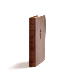 KJV Compact Bible, Value Edition, Brown Leather Touch, KJV Holy Bible, Red Letter, Pure Cambridge Text, Presentation Page, Full-Color Maps, Easy-to-Read Bible MCM Type