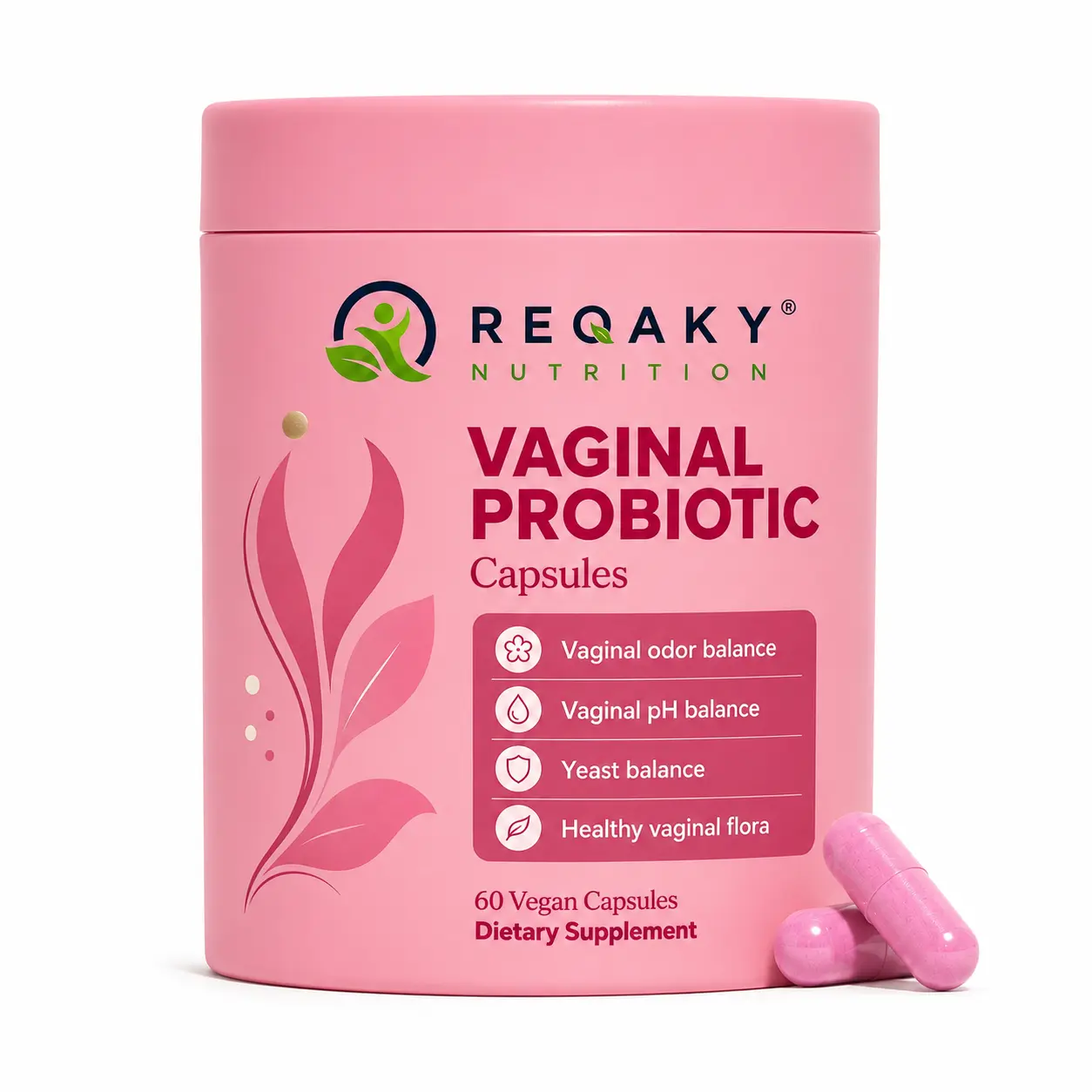 Women's Probiotic with Prebiotics - High Potency Daily Supplement for Feminine Microbiome & Intimate Care - Plant Based Capsules, Non-GMO, 60 Count