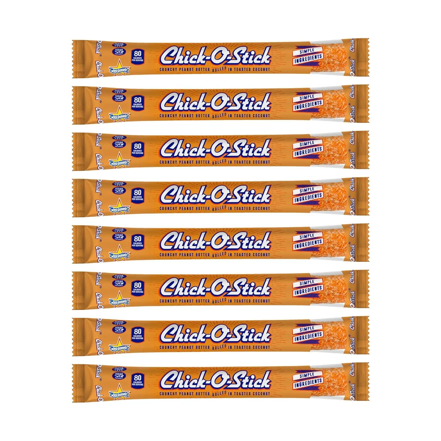 chick o stick candy bar crunchy peanut butter rolled in toast coconut peanut butter candy 0.7 bar 12 pack