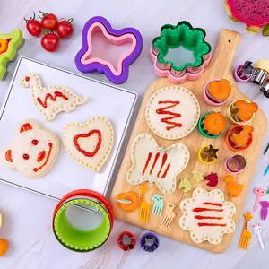 48Pcs Bento Lunch Box Making Tools, Cartoon Food Cutters & Picks for Kids School Meal Preparation