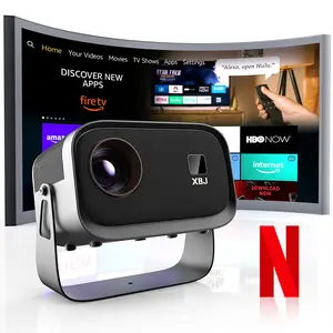 XBJ Portable Projector, 2.4/5G WiFi, 360° Projection, 1080p HD LED, 200" Screen, Built-in Speaker, Multifunctional for Home Cinema Outdoor Use, Ideal Birthday Gift for Kids - Audio voplls