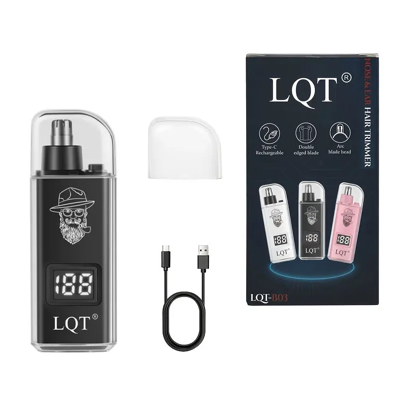 2026 Upgraded Professional Ear & Nose Hair Trimmer! Rechargeable Painless Facial Hair Shaver for Men Women | LED Display, IPX7 Waterproof, Dual Edge Safe Blades, Portable Eyebrow Trimmer, Easy to Clean