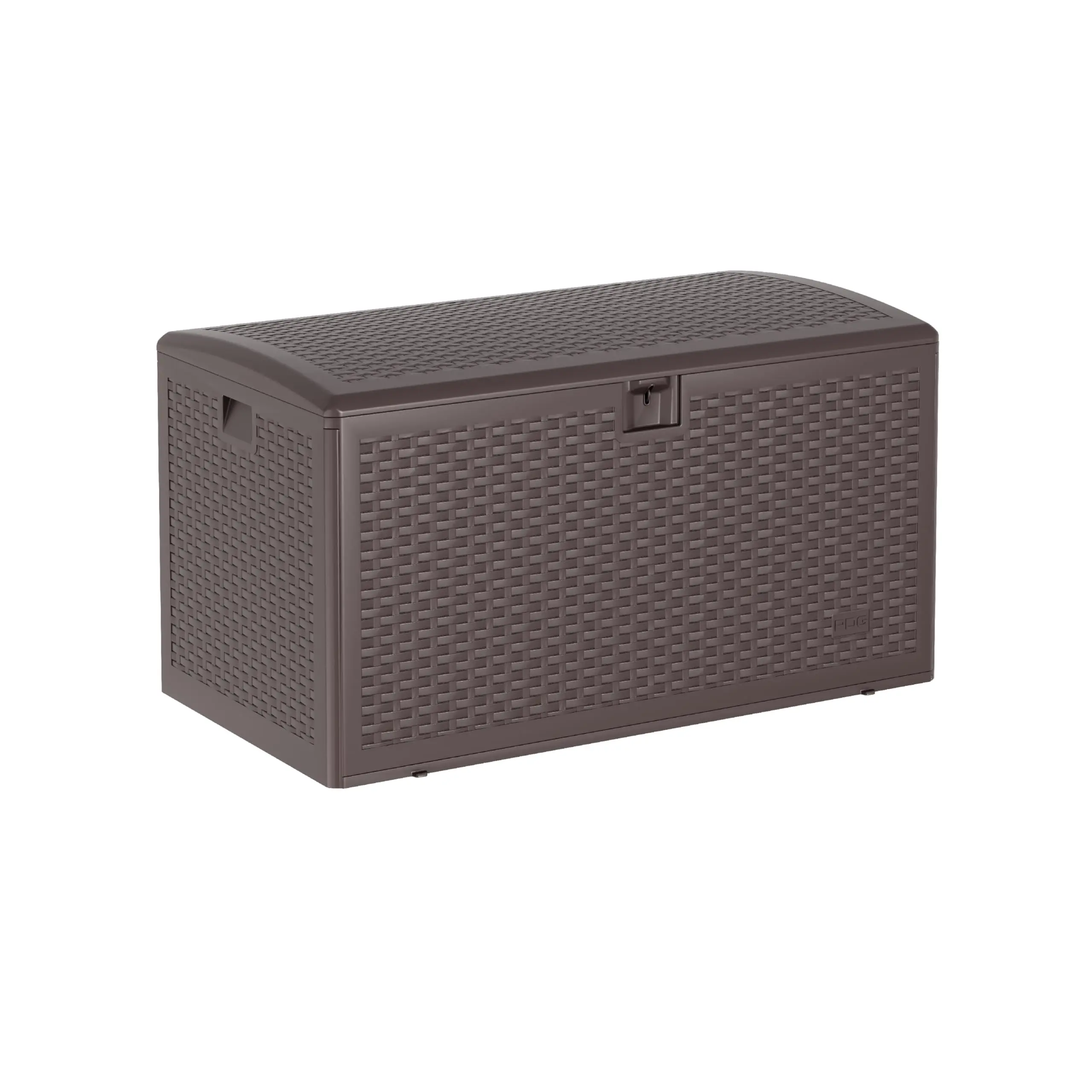 Garvee 73 Gallon Waterproof Large Resin Deck Box with Lockable Storage for Patio Furniture Cushions, Throw Pillows, Garden Tools, and Pool Floats - Durable Outdoor and Indoor Container in Brown