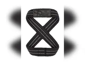 Personal Record Heavy Duty Premium 8 Figure Lifting Straps - PR909 - Black/Grey