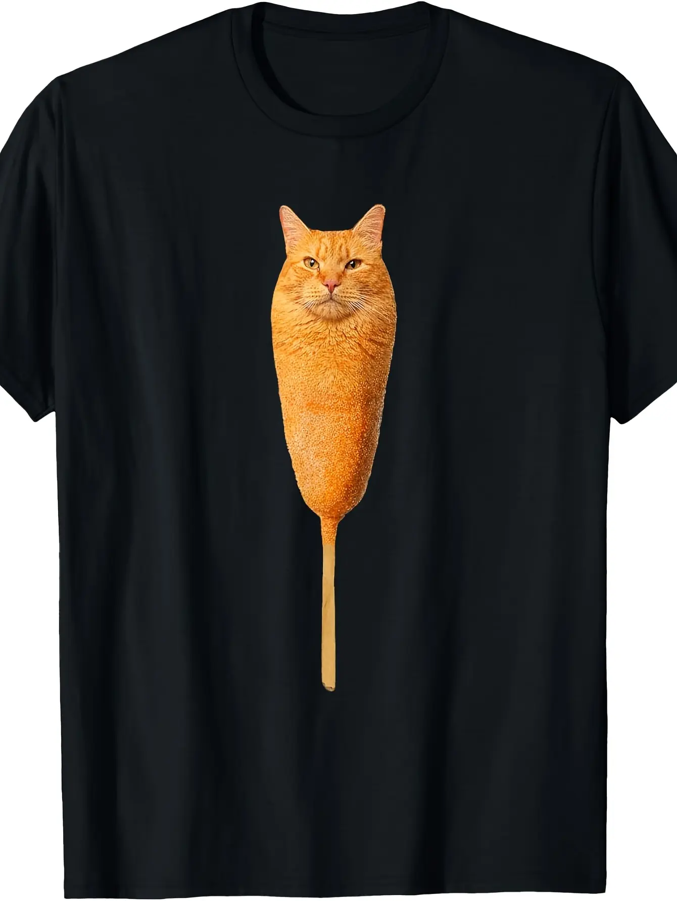 Corndog Cat Meme T Shirt Mens All Weather Comfortable Soft Short Sleeved Shirt Fun Short Sleeved Shirt