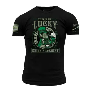 Lucky Drinking T-Shirt - Black