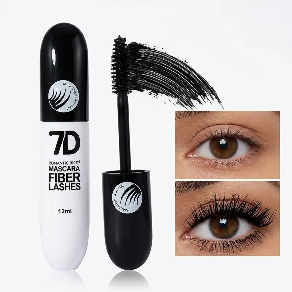 7D Silk Fiber Mascara, Volumizing and Lengthening Cosmetic, Waterproof 24-Hour Wear for Flawless Lashes, Beginner-Friendly Beauty Product, Makeup Gift for All Skin Types