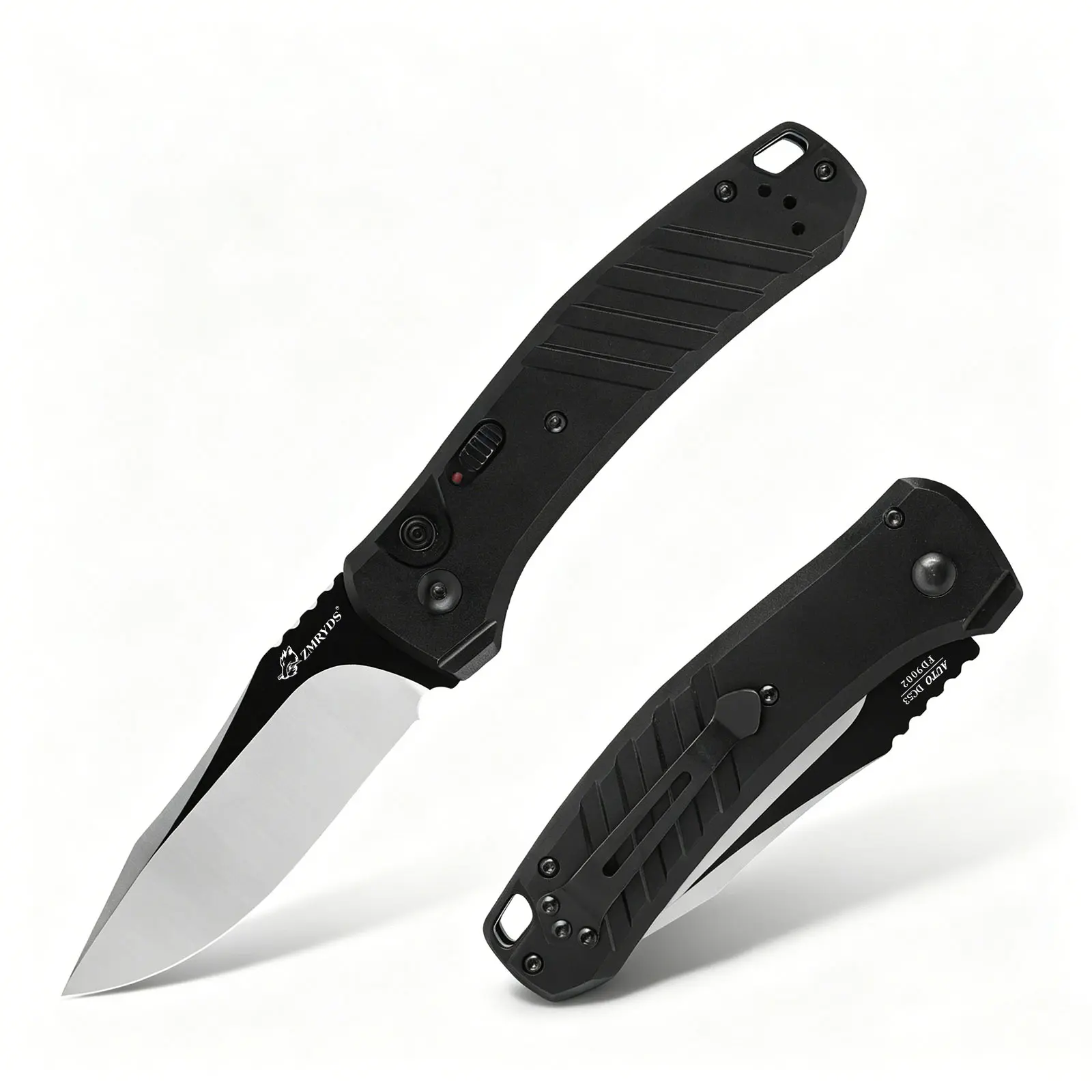 ZMRYDS FD9002 folding pocket knife, EDC multi-tool, DC53 blade, aluminum alloy handle, secondary lock safety design, nylon pouch packaging for storage, gift for men