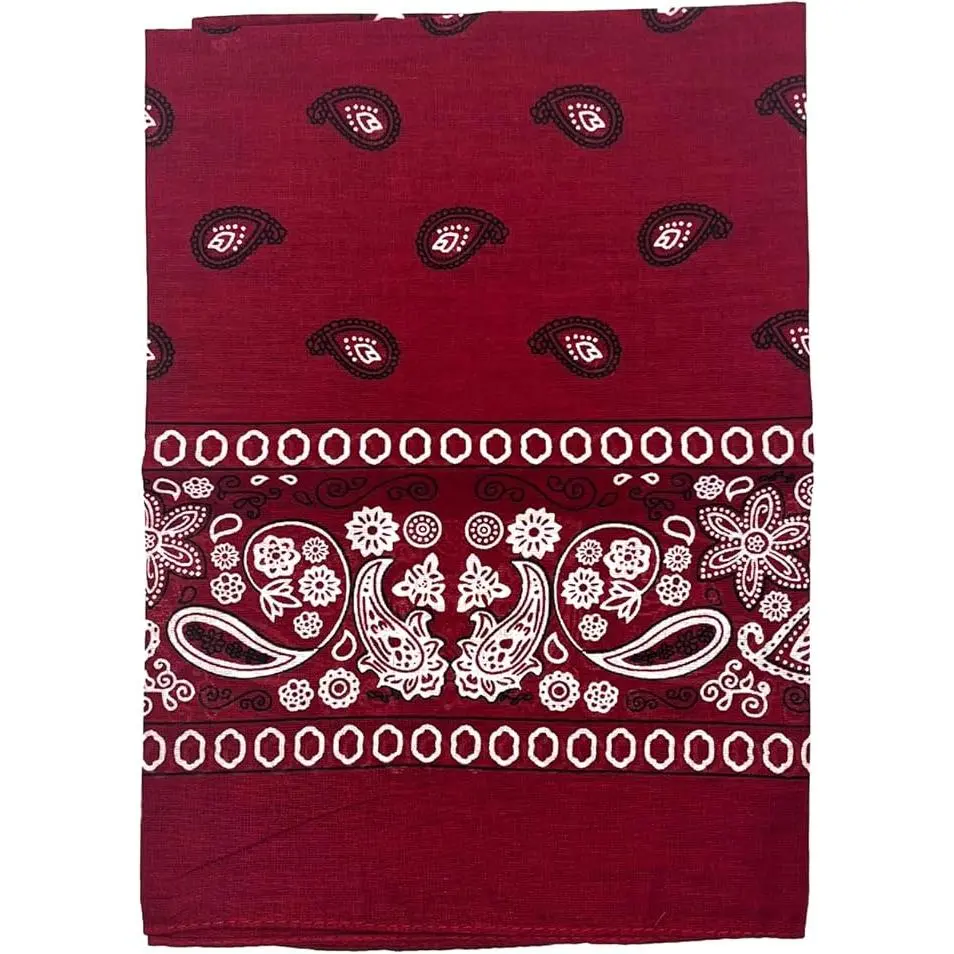 Burgundy Bandana, Style Hair Accessory, Durable Fabric Headband (1DZ Pack)