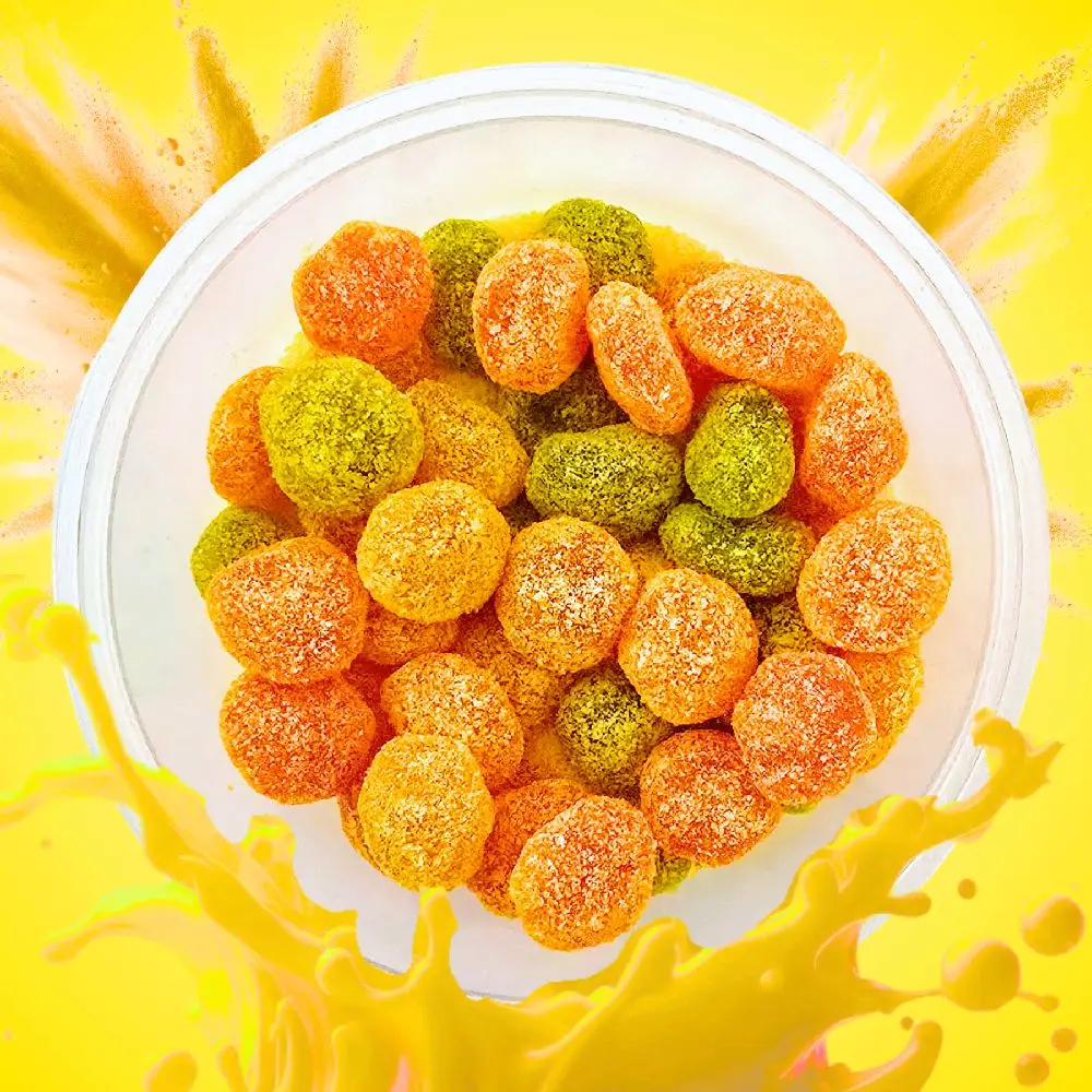 Sour Pineapple Gushiez 6oz Jar - Sour Candy -  sour snack | Chamoy Calavera sour snack gushiez sour belt sour power sweet Tangy tiktok viral Chewy Gummy Treats Edible Gummies