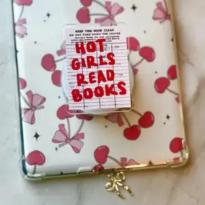 Magnetic Kindle Grip with Adhesive Ring, Library Card Quote Holder for Kindle E-Reader, Book Lover Reading Accessory