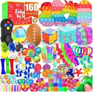 160 Pack Fidget Toys Mega Bundle | Sensory Toys for Kids Party Favors | Bulk Classroom Treasure Box Prizes | Autism & ADHD Sensory Tools | Goodie Bag Stuffers for Boys & Girls