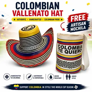 Colombian Vallenato Hat, Free Colombian artisan bag