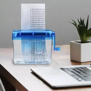 Hand-crank shredder, A4/A6, small strip shredder, financial documents, high confidentiality, office documents, desktop paper shredder