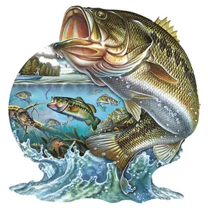 SignMission 5 in. Bass Fish World of Vinyl Decal Stickers Sign, Pack of 3