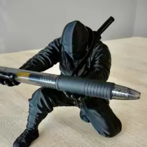 Cartoon Warrior Pen Stand, Unique Personalized Desk Organizer, Creative Office Accessory, Stylish Workspace Decor