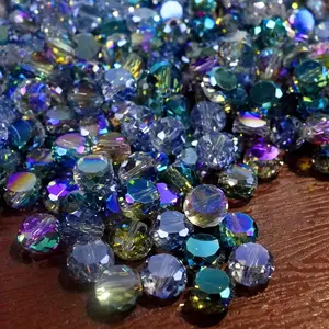 A box of mixed color glass crystal beads for jewelry making, glass crystal spacer beads for DIY making of bracelets, necklaces, earrings