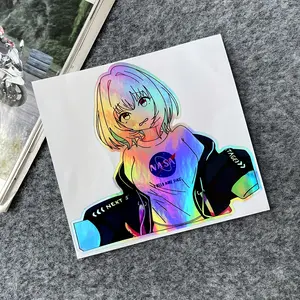 Sexy Anime Laser Cut Stickers, Suitable for Cars and Motorcycles - Durable Vinyl Material, Suitable for Helmets, Trunk Doors, Etc Vehicle Exterior Decoration