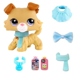 Mini Pet Shop Collie Multi Item Party Gift Pack, Cute Accessories, Collectible Imagination for Lps Collie, Puppy Animal Figure, Birthday Christmas Halloween Gift, Figure Set