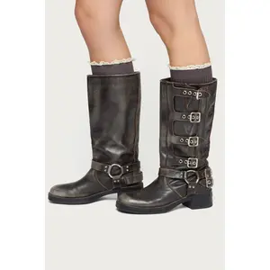 Lacey Ruffle Knee High Socks