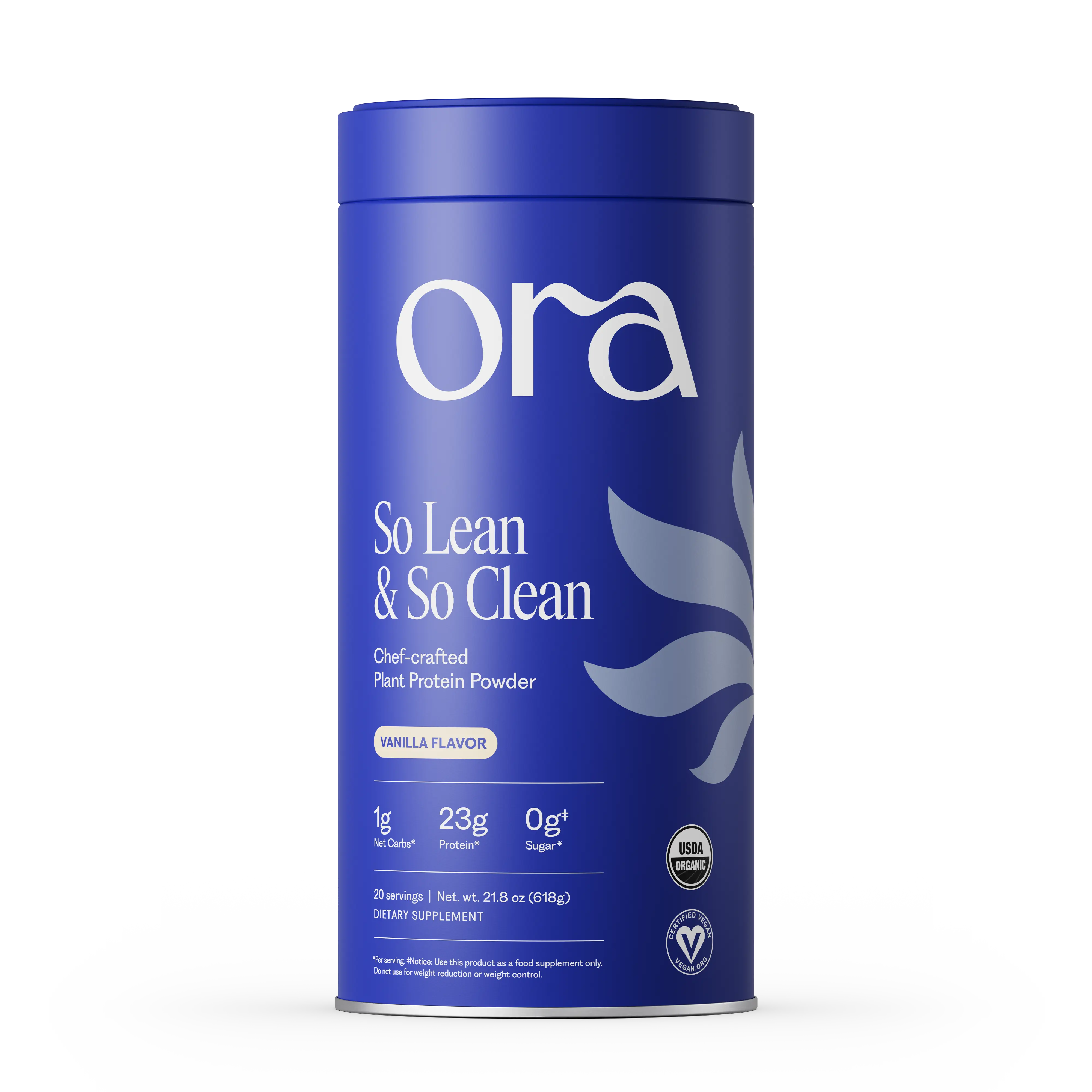Vegan Protein Powder - 23g Plant Protein, Full Amino Acid Profile, Organic, Non-GMO, Stevia-Free, No Artificial Sweeteners - Dietary Supplement by Ora