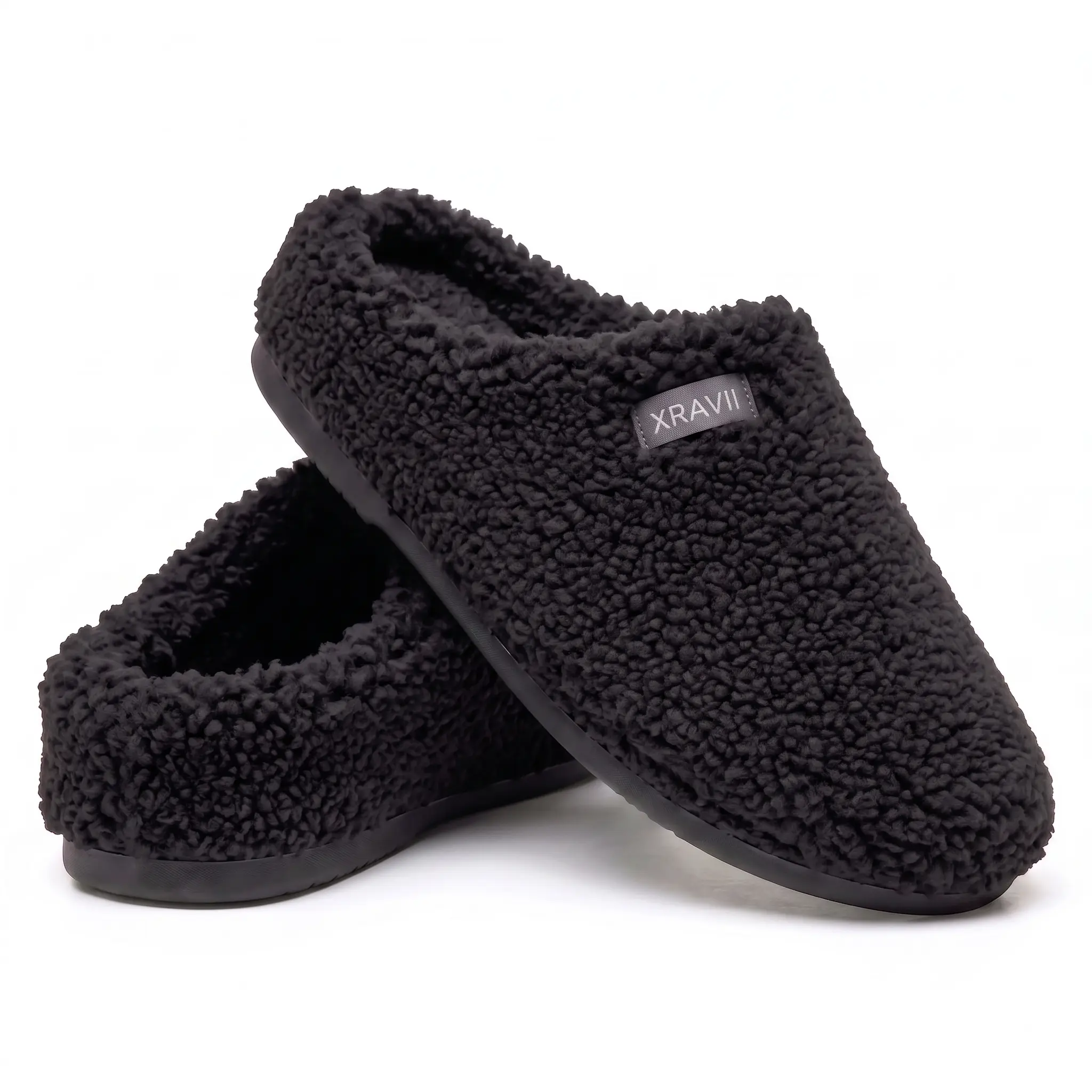 XRAVII Women's Cozy Sherpa Lamb Fleece Slippers Soft Warm Plush Mule Clogs Slip-On Indoor Outdoor House Shoes Girl Walking Shoes