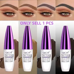 Easy Peel-Off Eyebrow Gel, Qiciy Tattoo Eyebrow Gel, Tinted Eyebrow Dye Paste, Professional Waterproof and Sweatproof Eyebrow Tint, 10 g