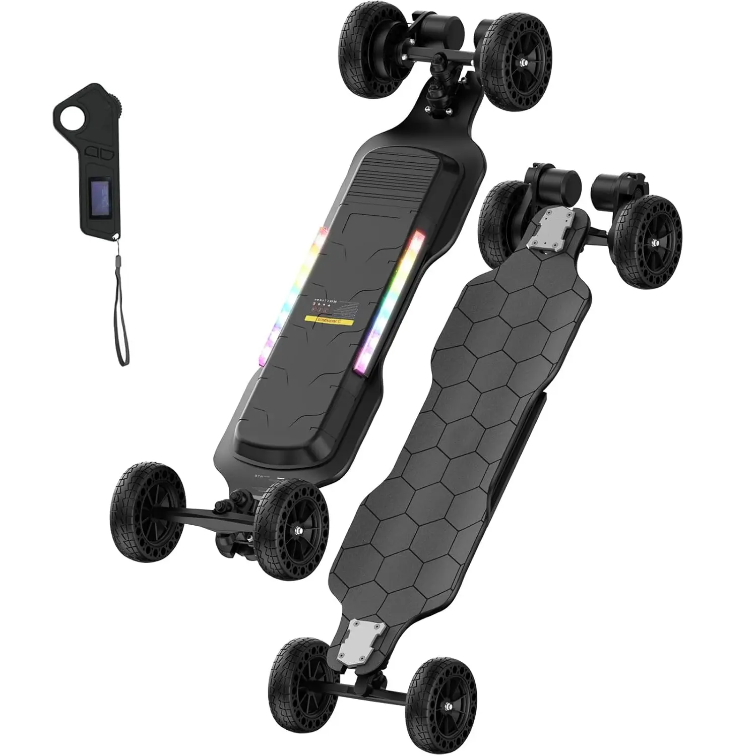【Dealsforyou】High-Speed Electric Skateboard with Remote Control, 32MPH/30MPH Top Speed, 3000W/1200W Powerful Motor, Powerful Electric Longboard with Removable Battery for Adults ＆Teens
