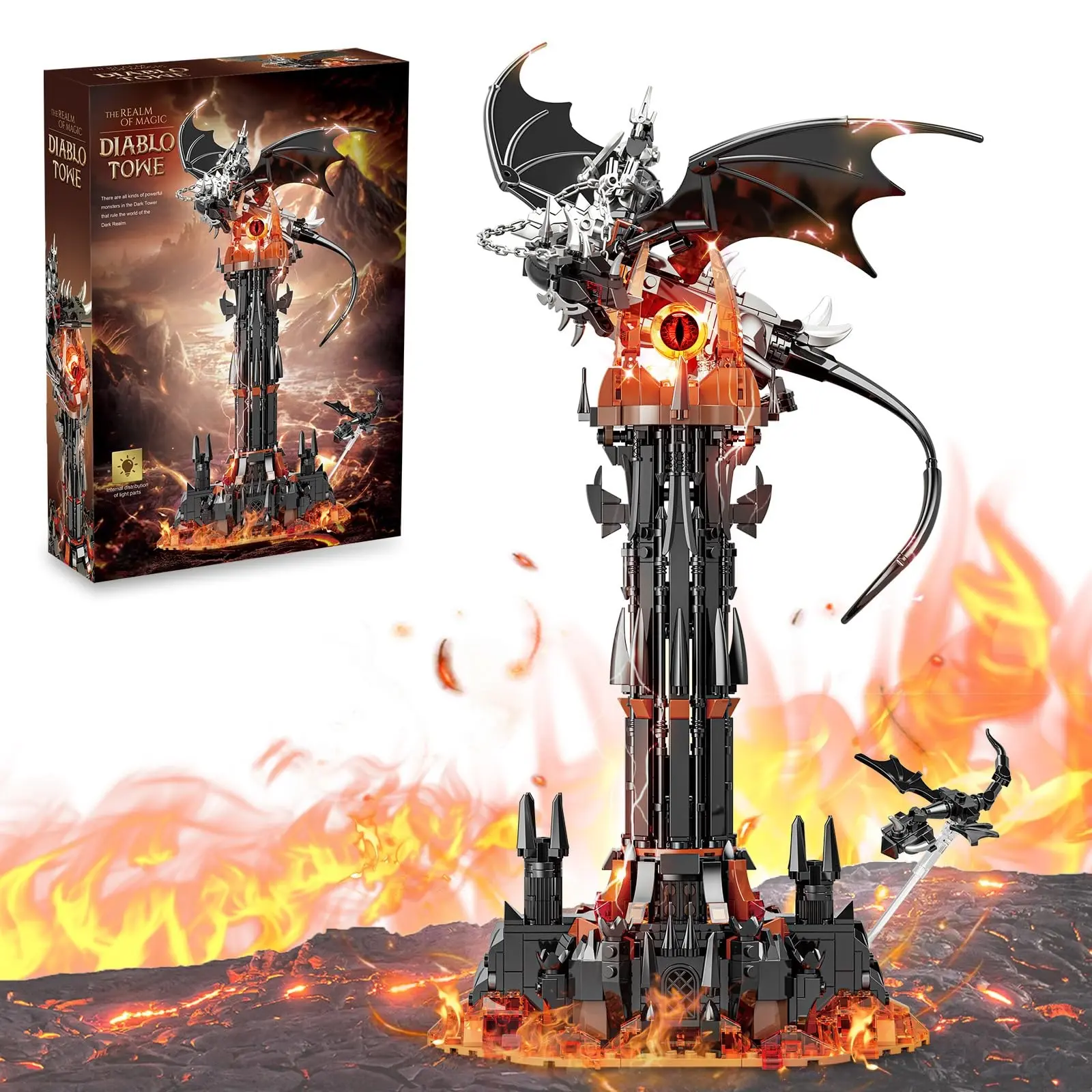 Dark Tower Building Set for Adults, Castle Lord Architecture with Light, STEM Christmas Birthday Gift Toy for Kids Boys 8-14 (997 PCS)