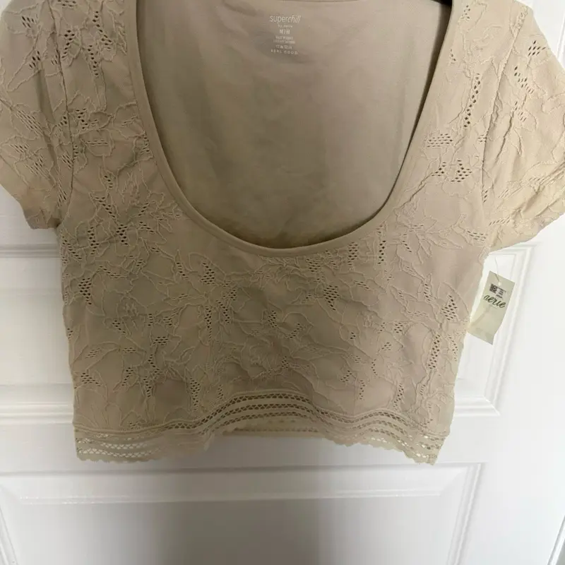 Aerie Superchill Floral Seamless Cap Sleeve Top